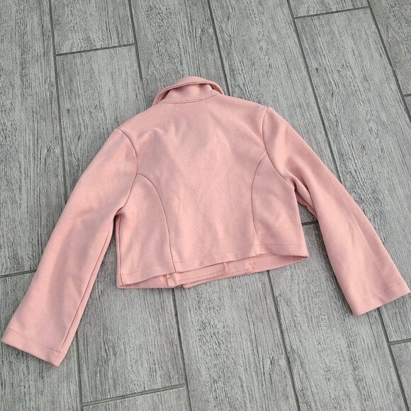 Love To Be Loved Girls Pink Faux Suede Moto Jacket Size 6 - Picture 8 of 8